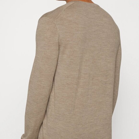 Men’s Polo by Ralph Lauren Brown Cream Beige V-Neck Sweater XL – Classic & Cozy - Picture 3 of 11